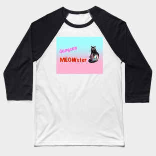 Black cat cool dungeon meowster in sunglasses Baseball T-Shirt